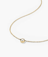 Bezel Lab Grown Diamond Necklace 0.5 ct-14k Yellow Gold / Lab Grown Diamond / 16-18 inches