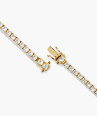 Lab Grown Sapphire Tennis Bracelet-18k Gold Vermeil / Lab Grown White Sapphire / 6.5 inches