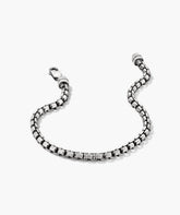 Round Box Chain Bracelet-Oxidized Sterling Silver / 8 inches