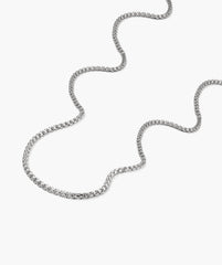 3.7mm Round Box Chain Necklace-Sterling Silver / 20 inches