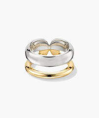 Duet Mixed Ring-18k Gold Vermeil, Sterling Silver / 9