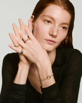 Pavé Puzzle Stacking Ring-18k Gold Vermeil / Lab Grown White Sapphire / 7