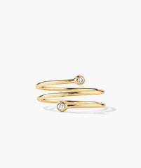 Diamond Coil Ring-14k Yellow Gold / Natural Diamond / 4