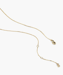 Beverly Necklace-10k Yellow Gold / Lab Grown White Sapphire / 14-16"