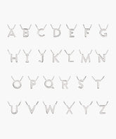 Letter Necklace-Sterling Silver / Q / 14-16 inches