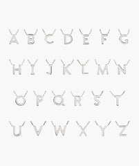 Letter Necklace-Sterling Silver / Q / 14-16 inches