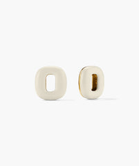 Stevie Hoop Links-18k Gold Vermeil, Cream Enamel