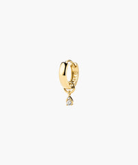 Mini Pear Diamond Hoop Charm-14k Yellow Gold / Natural Diamond