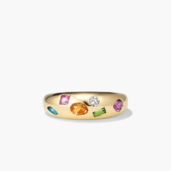 Toronto Mosaic Dôme Ring-14k Yellow Gold / Multi-Gemstone / 5