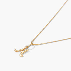 Cursive Letter Charm-10k Yellow Gold / X