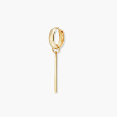 Single Bar Hoop Charm-14k Yellow Gold