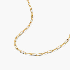 Paperclip Chain Charm Necklace-14k Yellow Gold / 20 inches