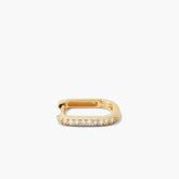 Single Pavé Diamond Huggie U Hoop-14k Yellow Gold / Natural Diamond