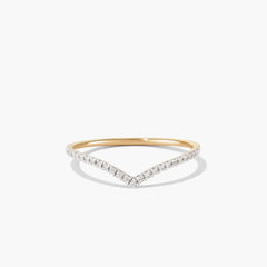 Pavé Diamond Wishbone Ring-14k Yellow Gold / Natural Diamond / 4