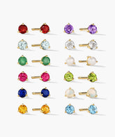 Gemstone Mini Studs-14k Yellow Gold / Ruby