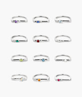 Puzzle Stacking Ring-Sterling Silver / Swiss Blue Topaz / 9