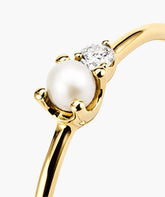 Beverly Ring-14k Yellow Gold / Natural Diamond, Pearl / 4