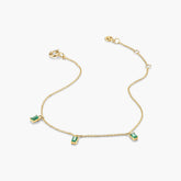 Baguette Gemstone Bracelet-14k Yellow Gold / Emerald / 6-7 inches