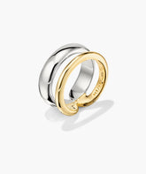 Duet Mixed Ring-18k Gold Vermeil, Sterling Silver / 9