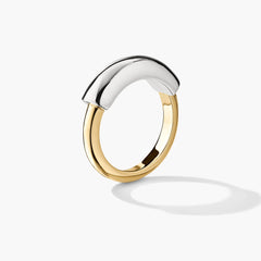 Mixed Tube Ring-Sterling Silver, 18k Gold Vermeil / 5