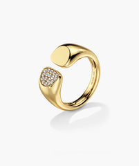 Sabine Open Signet Ring-14k Yellow Gold / Lab Grown Diamond / 7