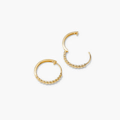 Beaded Small Hoops-10k Yellow Gold
