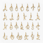 Cursive Letter Charm-10k Yellow Gold / X