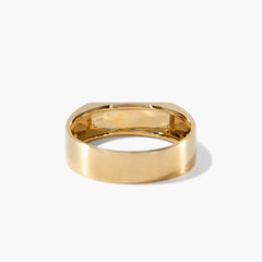 Slim Rectangular Signet Ring-Brushed Gold / 8