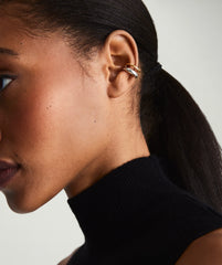 Single Duet Mixed Ear Cuff-18k Gold Vermeil, Sterling Silver
