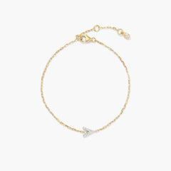 Diamond Letter Bracelet-14k Yellow Gold / Natural Diamond / U