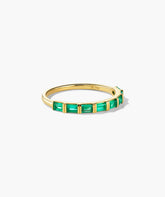 Baguette Emerald Half Eternity Band-14k Yellow Gold / Emerald / 5