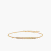 Pave Diamond Bar Bracelet-14k Yellow Gold / Natural Diamond / 6-7 inches