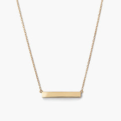 Engravable Bar Necklace-14k Yellow Gold / 16-18 inches
