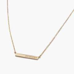 Engravable Bar Necklace-14k Yellow Gold / 16-18 inches