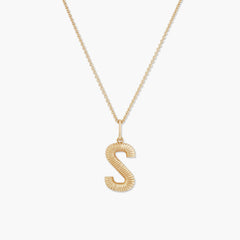 Bold Letter Pendant Necklace-18k Gold Vermeil / A / 20-22 inches