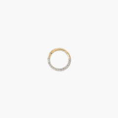 Single Cartilage Pavé Diamond Mini Hoop-10k Yellow Gold / Natural Diamond
