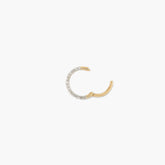 Single Cartilage Pavé Diamond Mini Hoop-10k Yellow Gold / Natural Diamond
