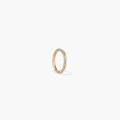 Single Cartilage Pavé Diamond Mini Hoop-10k Yellow Gold / Natural Diamond
