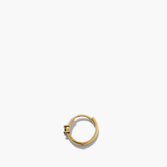 Single Colored Mini Hoop-14k Yellow Gold / Lab Grown White Sapphire