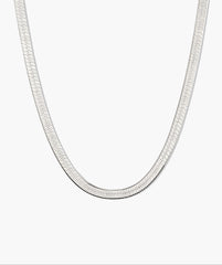 Bold Herringbone Chain Necklace-Sterling Silver / 20 inches