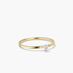 Gemstone Trillion Stacker Ring-14k Yellow Gold / White Topaz / 10