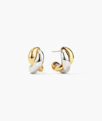 Brioche Mixed Metal Hoops-18k Gold Vermeil, Sterling Silver
