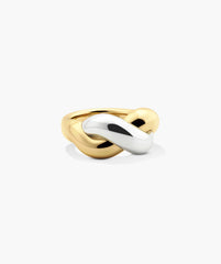 Brioche Mixed Metal Ring-18k Gold Vermeil, Sterling Silver / 4