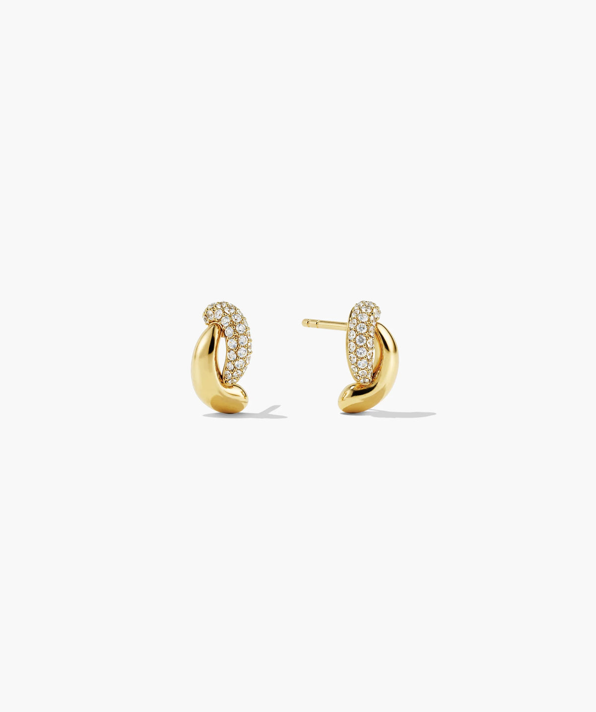 Brioche PavÃ© Lab Grown Sapphire Huggies-18k Gold Vermeil / Lab Grown Sapphire