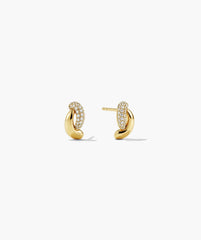 Brioche PavÃ© Lab Grown Sapphire Huggies-18k Gold Vermeil / Lab Grown Sapphire