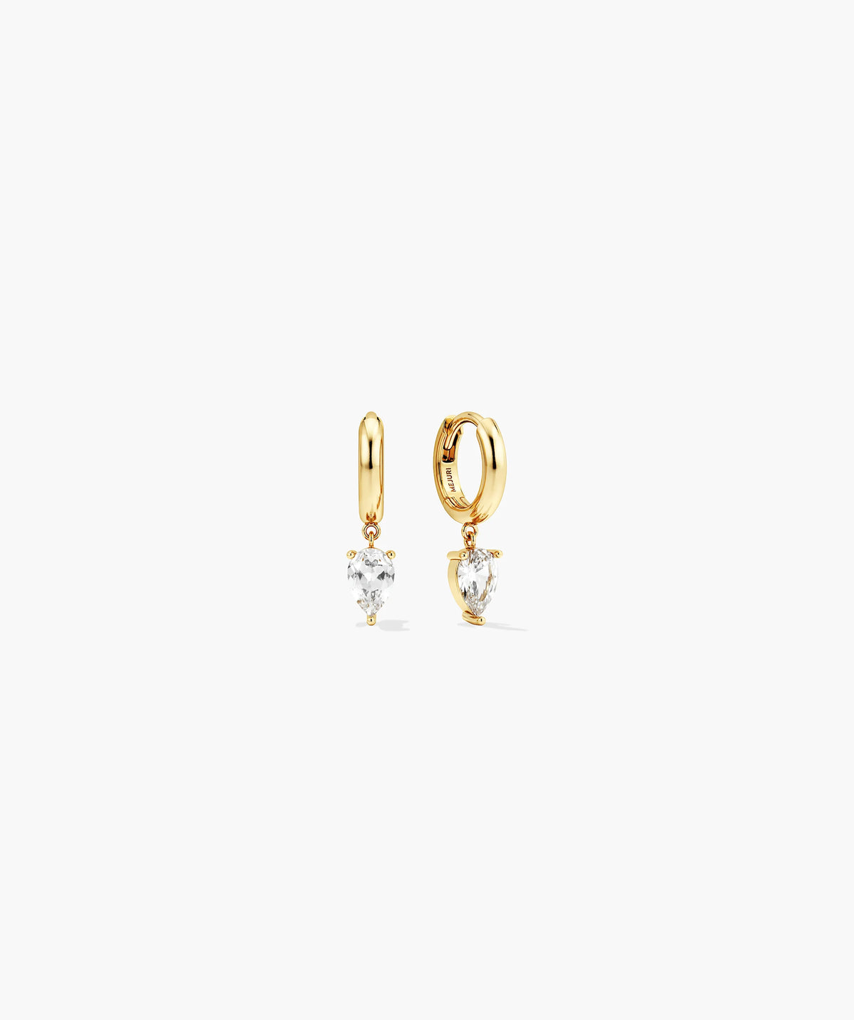 Bia Mini Hoops-18k Gold Vermeil / Lab Grown White Sapphire