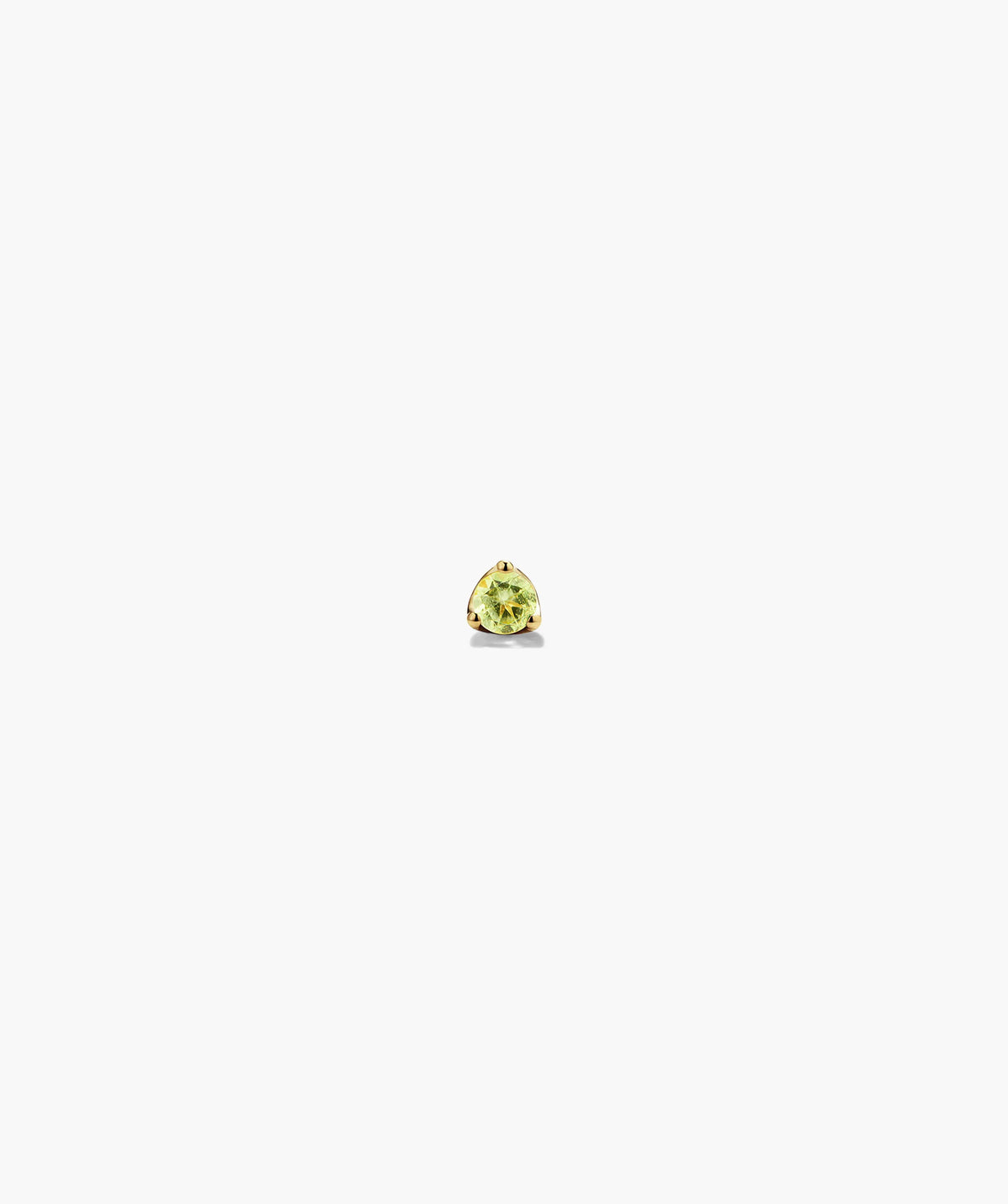 Piercing Studio - Single Gemstone Mini Flat Back Stud-14k Yellow Gold / Peridot / Flat Back