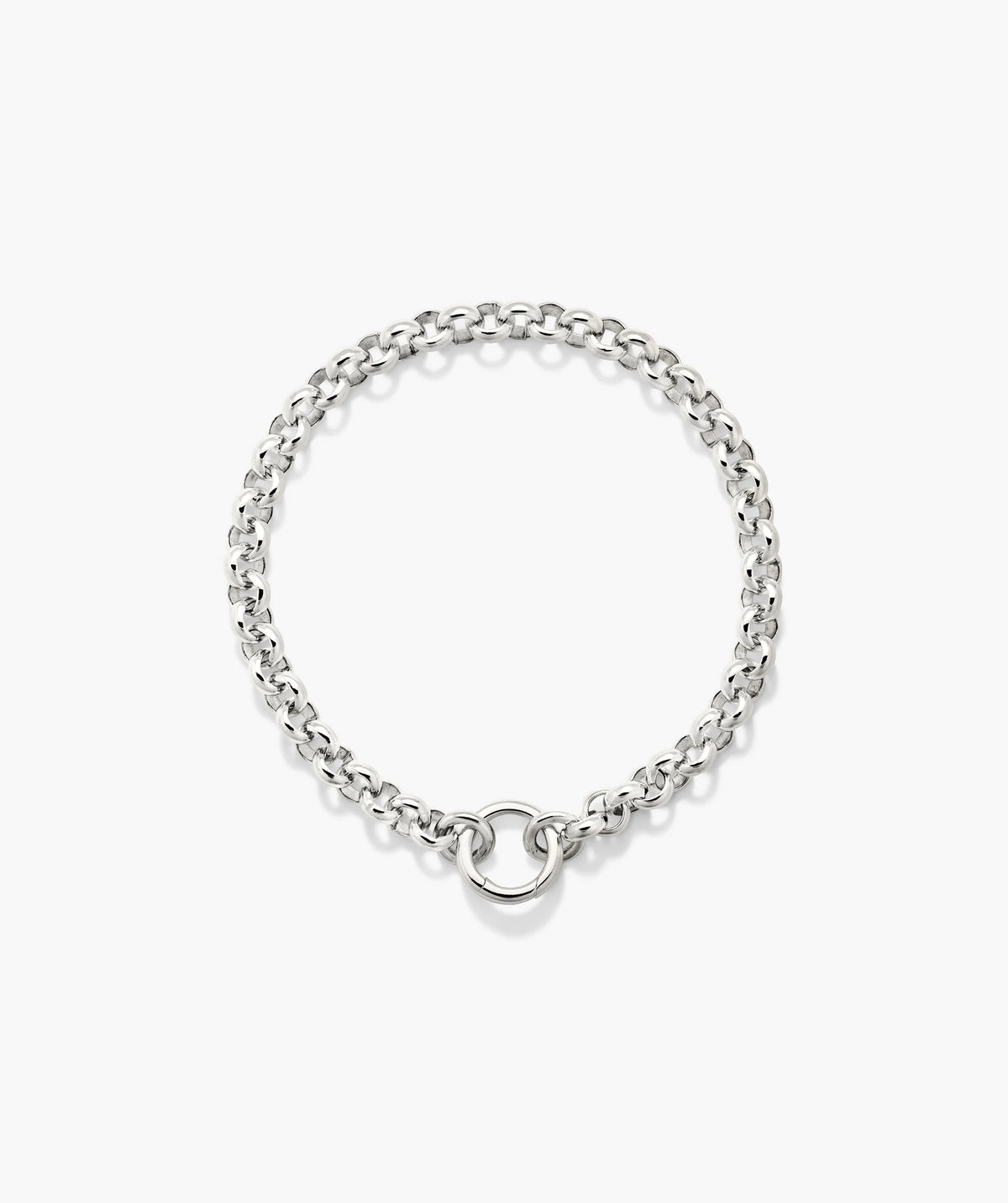 Bold Rolo Chain Charm Bracelet-Sterling Silver / 6 inches