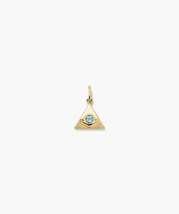 Triangle Element Charm-14k Yellow Gold / Air - Sky Blue Topaz