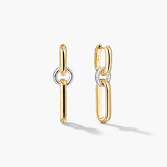 Mixed Convertible Link Earrings-18k Gold Vermeil, Sterling Silver
